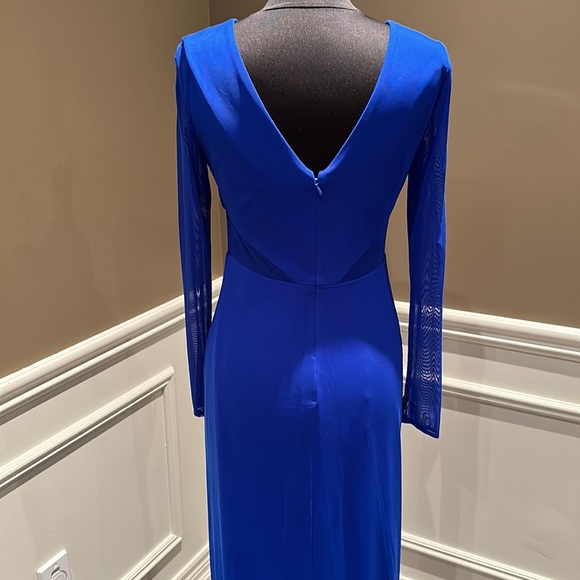 Stunning Long Illusion Mesh Inset Gown Dress - Picture 13 of 17